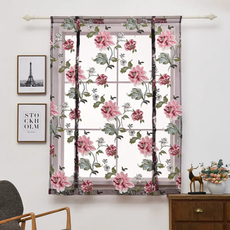Verahome цветочные римские короткие оконные шторы для спальни гостиной кухни