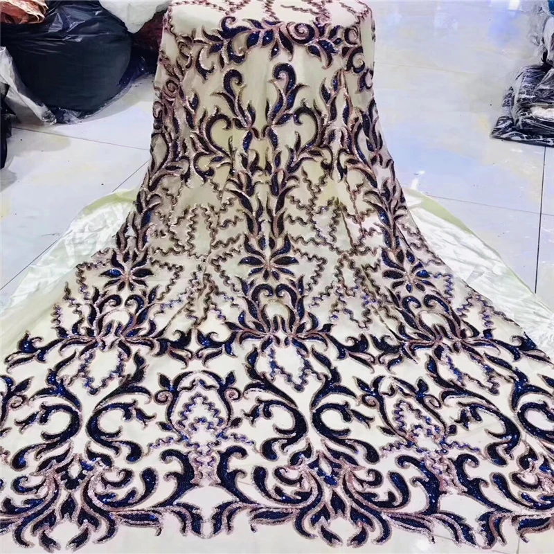 Tollola High Quality African Lace Fabric Net 2019 French Tulle With Sequins Nigerian For Wedding | Дом и сад