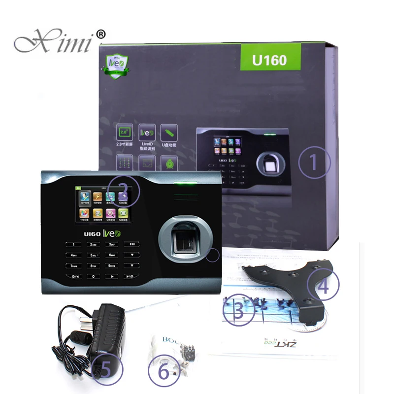 ZK U160 WIFI TCP/IP USB биометрический отпечаток пальца посещаемость времени Время Часы