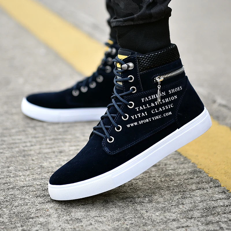 Hot 2020 Spring Autumn Korean Men's High-Top Shoes Students Zip Letters Casual Canvas Mens Wild Fashion Trendy Ankle Boots | Обувь