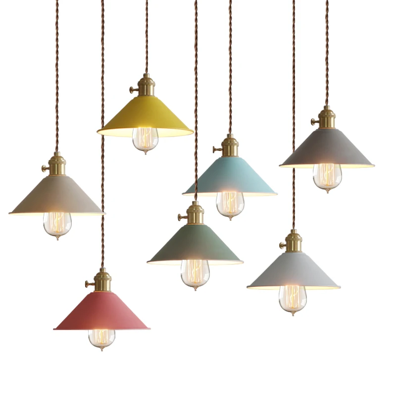 

Free shipping European Dinning room restaurant colorful loft Industrial modern pendant light lamp