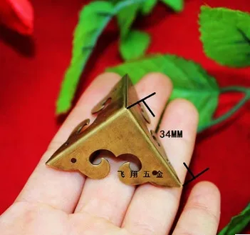 Угловые скобы для мебели 34 мм длина китайского античного медного угла деревянная