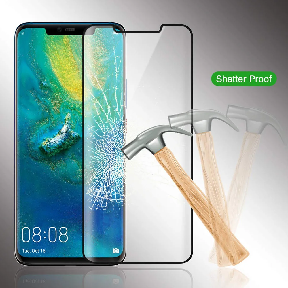 NYFundas 5D full coverd tempered glass screen protector +clear tpu case for huawei mate 20 pro lite p20 cover temperato |
