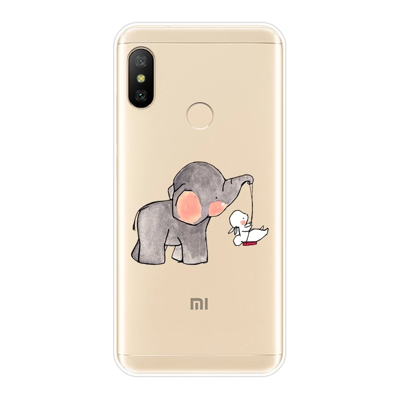 Мягкий чехол для телефона Xiaomi MI A1 A2 Lite Mi5 Mi6 Mi8 силиконовый со слоном задней панели