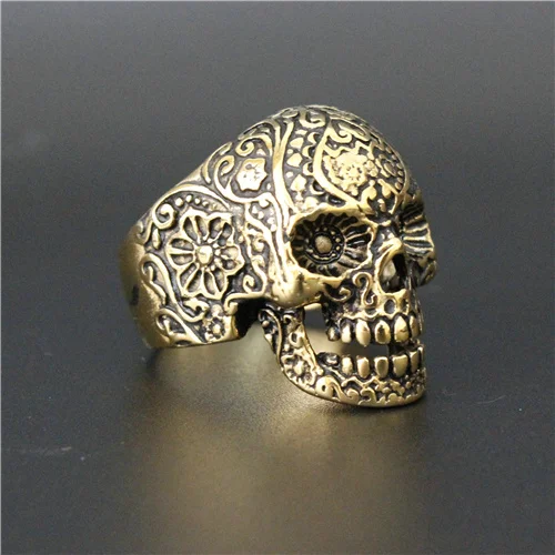Индивидуальный дизайн Золотое черное кольцо с черепом из нержавеющей стали 316L