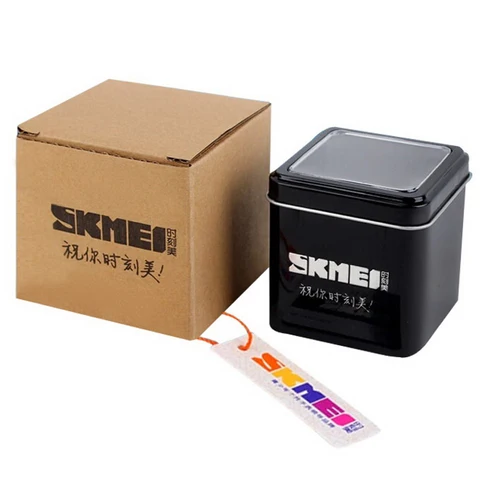 Оригинальная брендовая коробка для часов SKMEI, 1 шт., Подарочная коробка, Прямая поставка с фабрики, металлическая коробка и картонная коробка с логотипом SKMEI