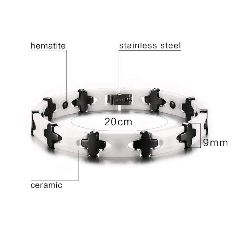 Горячая новинка 2016 модный белый черный керамический браслет гематит энергия