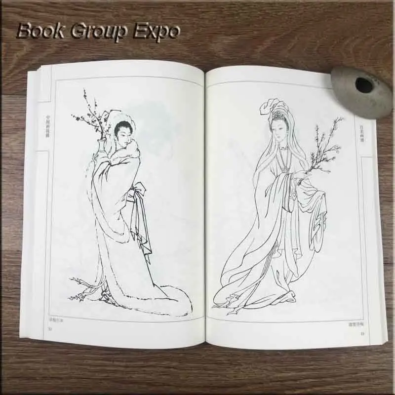 Сто фотографий красивых девушек традиционная китайская книга Bai Miao Gong Bi