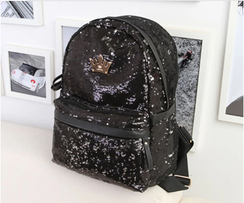 1 шт. женский рюкзак с блестками и короной|paillette backpack|backpack fashionfashion backpack |