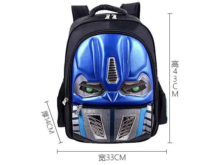 3D ученик Bookbag двойная сумка через плечо робот-трансформер Люминесцентная Водонепроницаемая детская книжная сумка