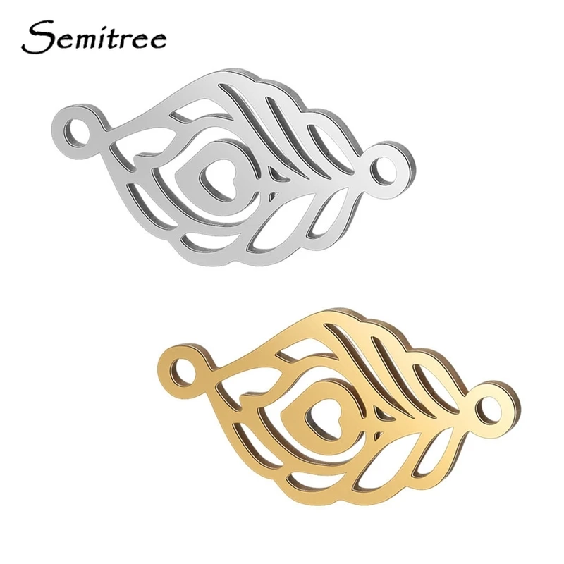 Semitree 5 шт./лот разъемы браслета из нержавеющей стали с листьями ожерелья подвески