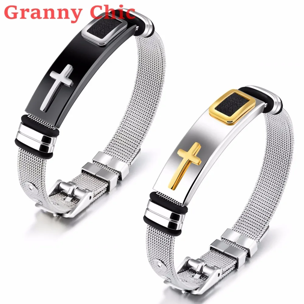 Женский и мужской браслет из нержавеющей стали серебряный золотой цвет черный