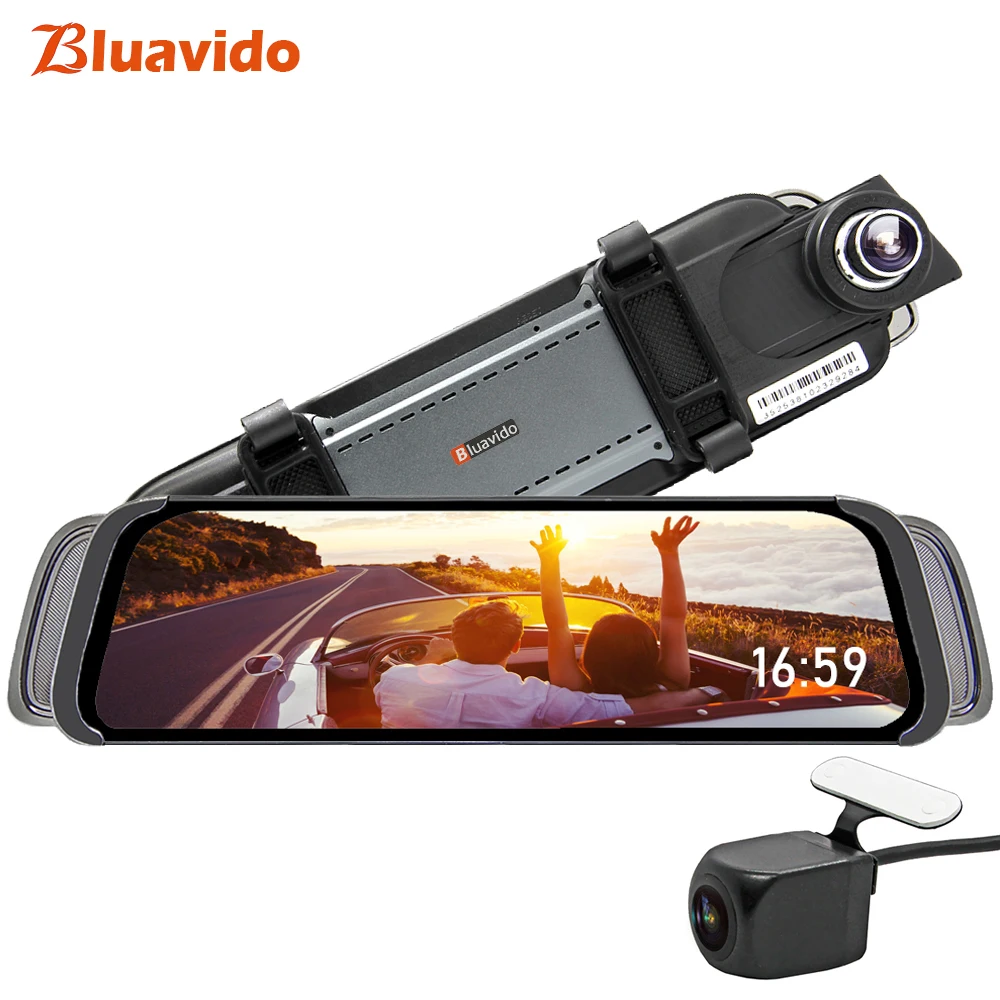 Автомобильный видеорегистратор Bluavido 10 дюймов 4G android ADAS GPS навигация FHD 1080P