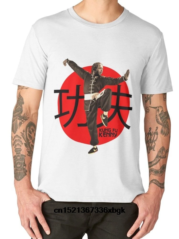 Gildan 2018 New Fashion Top Harajuku Short Sleeve Shirt Kung Fu Kenny (Kendrick Lamar) White Tees Clothing | Мужская одежда