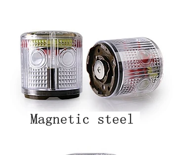 Magnetic steel Светодиодные лампы на солнечной энергии светофоры Предупреждение льные лампы для яхты сигнальные лампы-маяки промышленные дорожные светильники Наружное освещение IP67 - Цвет: Magnetic steel