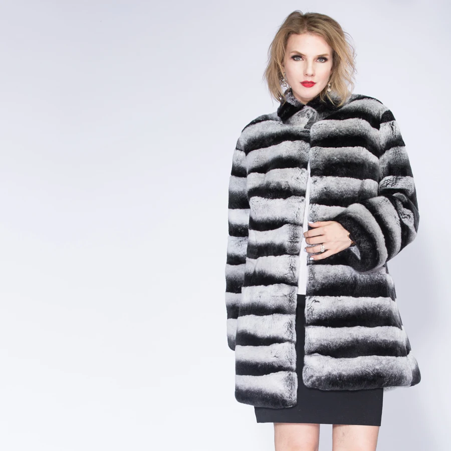 Real Fur Winter Jacket Women Mandarin Collar Short Thick Warm Winter Women Rex Rabbit Coat Real Natural Fur Coats