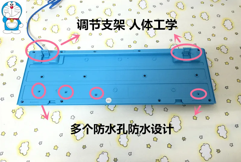 MAORONG USB кабельная клавиатура с мультяшным котом Doraemon беспроводная Бесшумная мышь