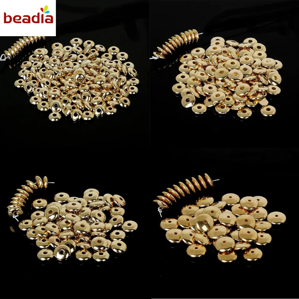100 500 шт. рельефные бусины с родиевым/золотым покрытием|beads for diy|beads goldloose beads |