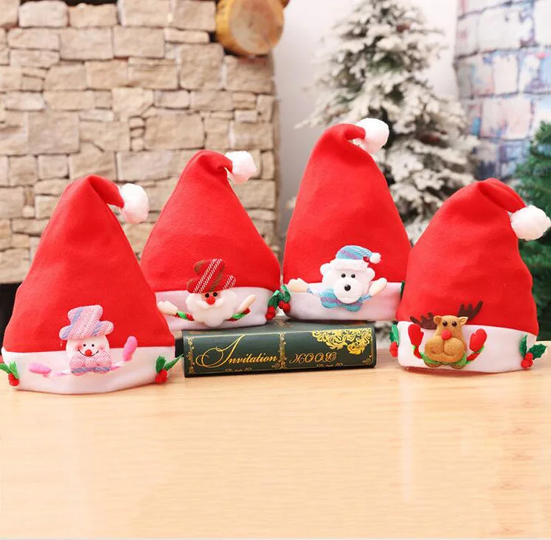 Multiple Xmas Hat Christmas Decoration For Home Supplies Santa Christmas Hats Children Adults Kids Cap For Christmas Party Props
