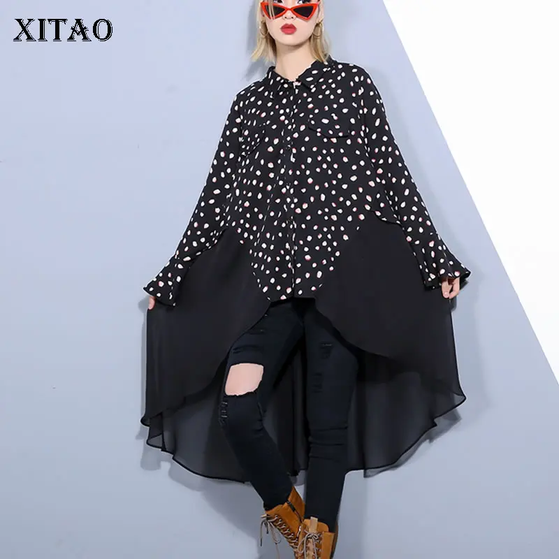 [XITAO] 2019 весеннее Новое Женское корейское модное Свободное платье с длинными