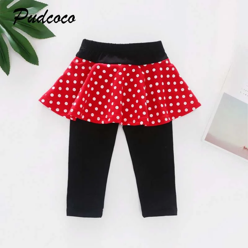 2019 брендовая одежда для маленьких девочек леггинсы в горошек с юбкой-пачкой