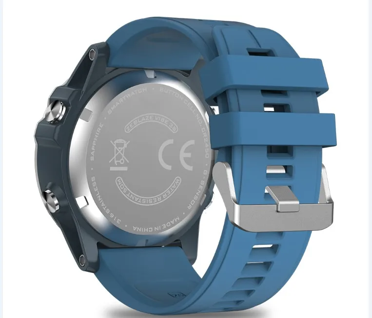 Тёмно-синий Zeblaze VIBE 3S прочные Смарт-часы для прогулок в режиме реального времени погода калорий Фитнес-трекер расстояние 5 атм/50 м/164ft Водонепроницаемость - Цвет: Тёмно-синий