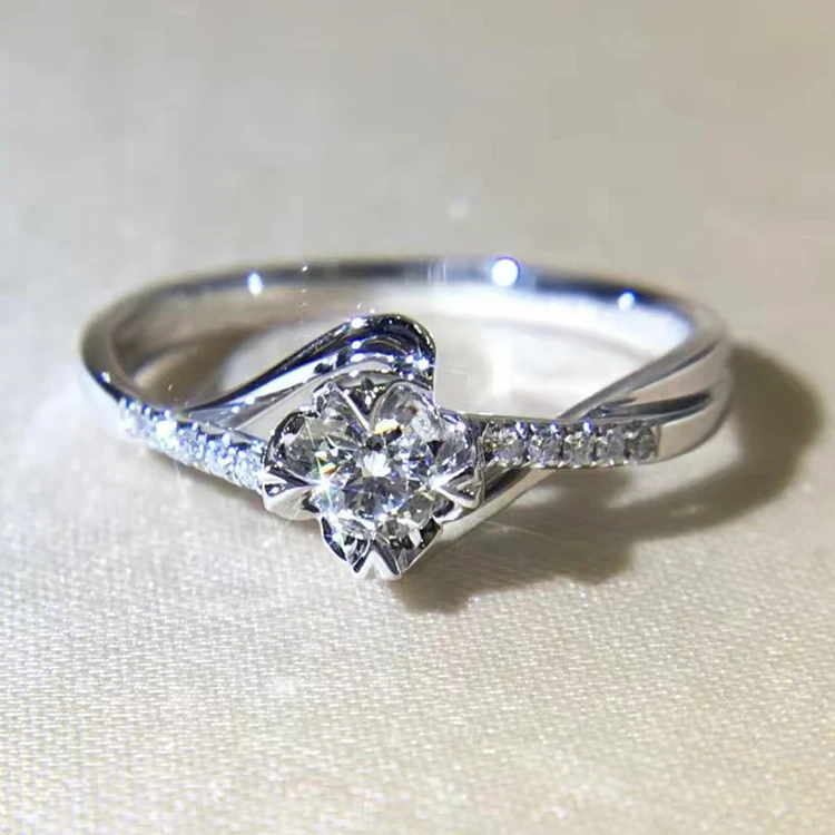 LASAMERO 0.117CT сертифицированное кольцо в форме розы акценты 18 k золото Настоящее