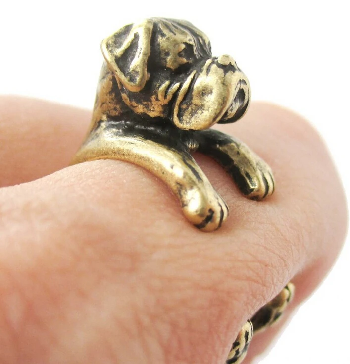 Кольцо боксерское регулируемое в стиле ретро 12 шт./лот|dog ring jewelry|ring jewelryboxer dog |