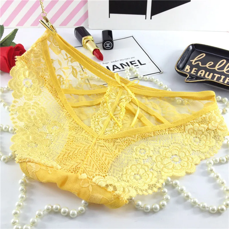 Jian Peng Seamless Lace Sexy Net Yarn Panties Low waist within Temptation Underwear Women Embroidery Transparent | Женская одежда
