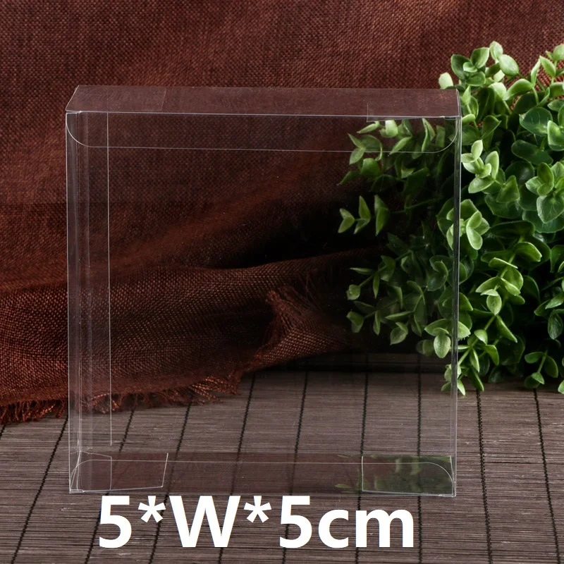 5xWx5cm Transparent Waterproof Clear Plastic Tuck Top PVC Boxes Toy Display Box Tea Food Packing Box Wedding Party Favors Boxe