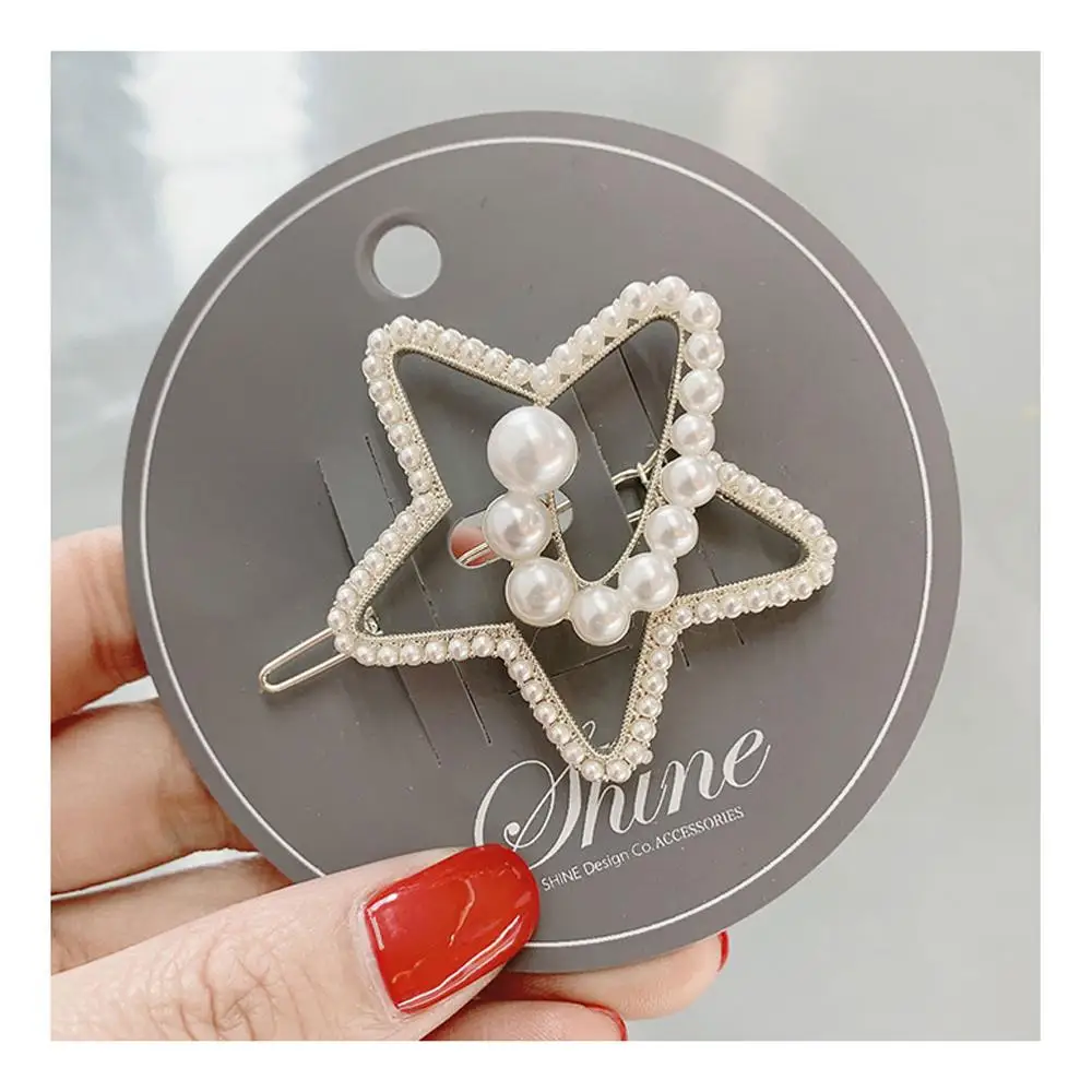 Pearl-B M MISM Star заколки для волос для женщин, модные милые имитирующие заколки в Корейском стиле, металлические заколки для волос из сплава, аксессуары для волос для девочек - Цвет: Pearl-B