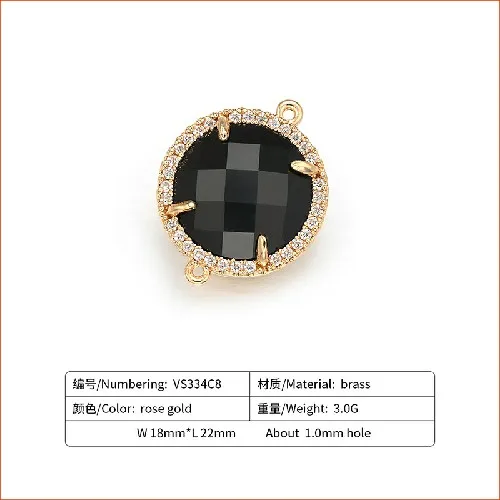 black ZHUKOU Новые 18x22 мм коннекторы с кристаллами аксессуары для ожерелья ювелирные изделия для изготовления конфет ювелирные изделия фурнитура для украшения Модель: VS334 - Color: black