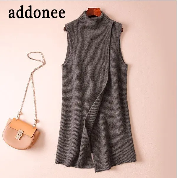 New Arrive Women Turtleneck Cashmere Pullovers Wool Wild Sweater Solid color Casual Autumn winter Style Comfortable Warm Vest | Женская