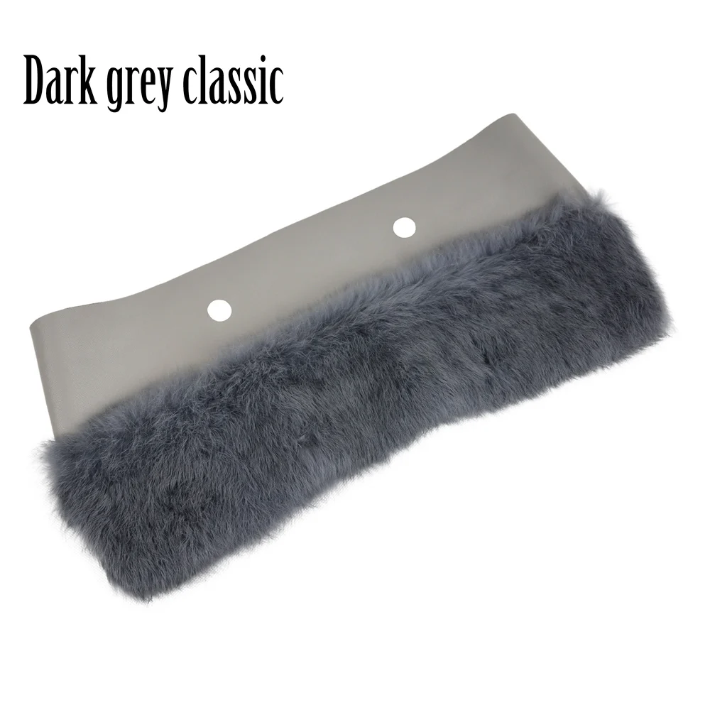 Dark grey classic Tanqu плюшевой отделкой для O BAG термальность плюшевое украшение кроличий мех подходит классический большой мини Obag - Цвет: Dark grey classic