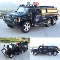 5 color 132 six rounds police flashing diecast car model with pull back four doors open model toys car for kids gifts