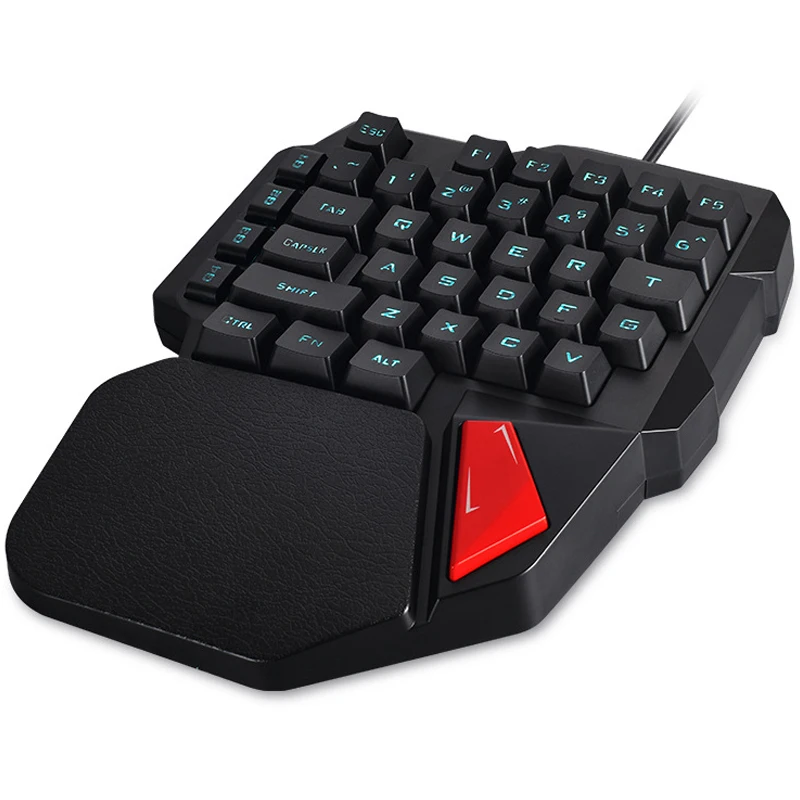 

Игровая клавиатура K108 для одной руки, левая клавиатура для PUGB, мобильных игр, ПК, ноутбука, клавиатура с поддержкой дропшиппинга