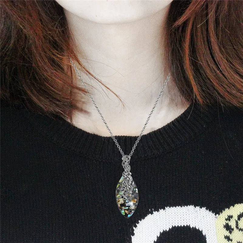 Лист В виде ракушки комплект ювелирных изделий колье Цепочки и ожерелья Серьги