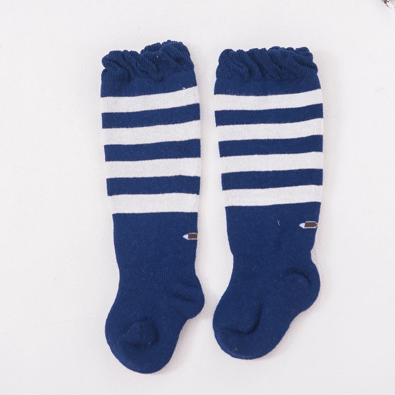Носки высокого качества для маленьких девочек гольфы в полоску с бантиками