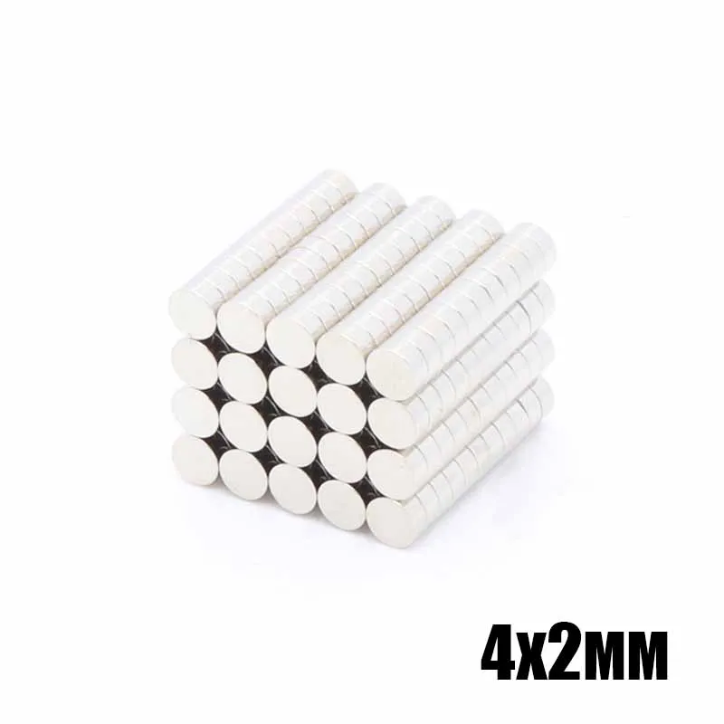 Неодимовый магнит 4x2 500 шт. 4 мм x 2 N35 NdFeB постоянный маленький круглый супер мощный