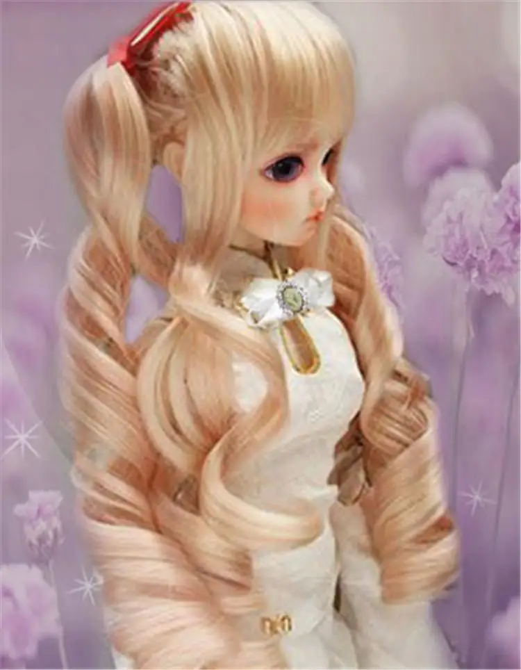 JD493 YOSD красивый термостойкий парик для куклы BJD Longfull Банг кукла волосы в размере 6-7 дюймов Модная Кукла аксессуары