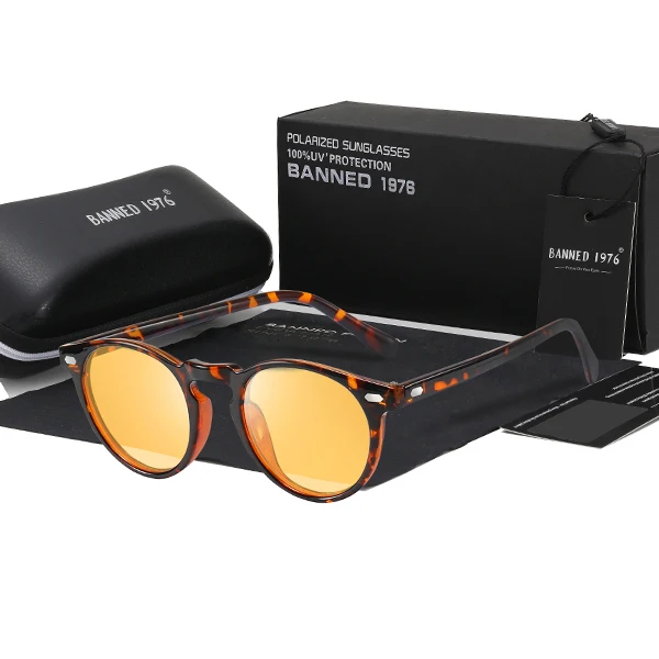 leopard night vision TR90 брендовые новые мужские Модные поляризованные солнцезащитные очки для вождения для мужчин wo мужские брендовые дизайнерские солнцезащитные очки крутые Оттенки для мужчин - Цвет линз: leopard night vision