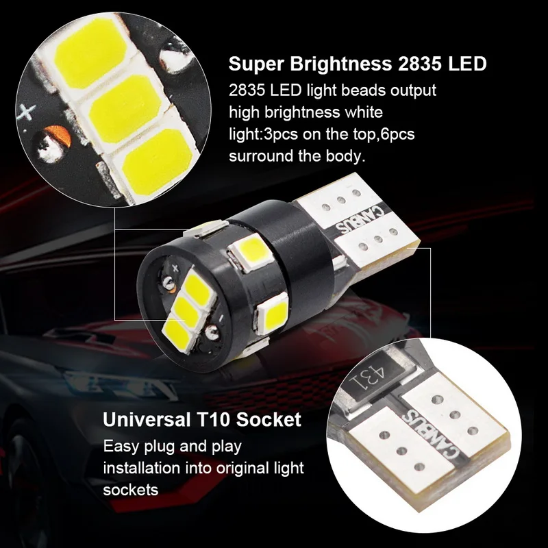 Safego 10x автомобиль T10 W5W 2835 9SMD светодиодные лампы ширина 194 canbus без ошибок LED