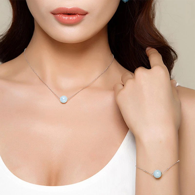 Женское ожерелье с подвеской из серебра 925 пробы белым огненным опалом|collier 925|925