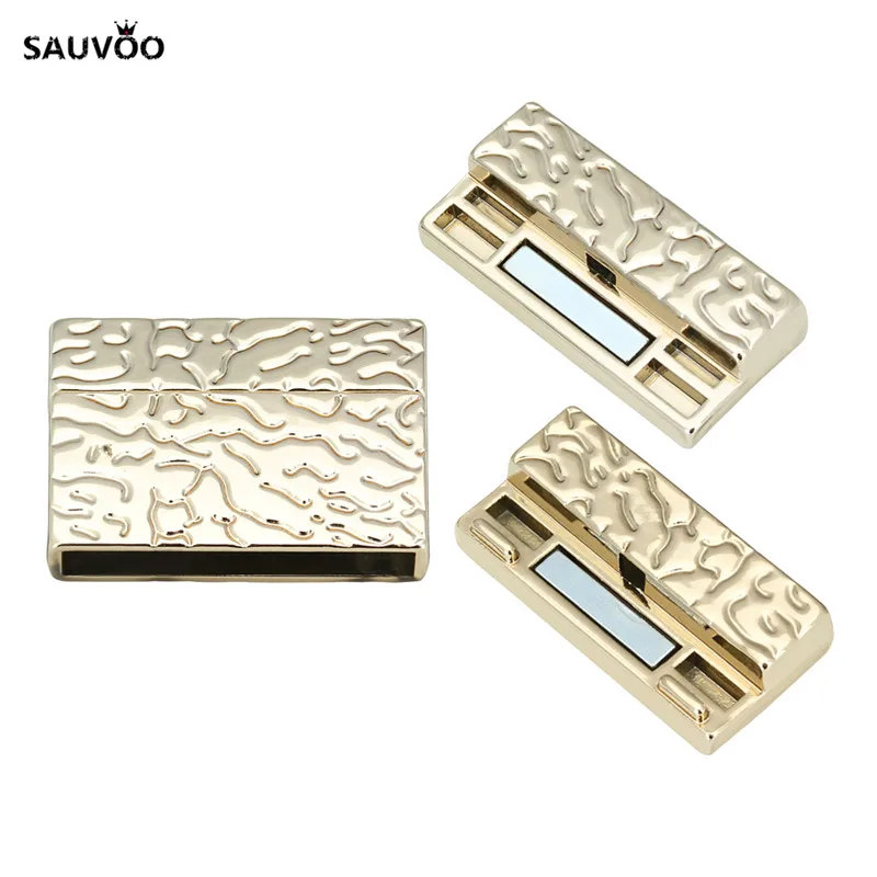 5 шт./лот магнитные застежки из сплава с вырезами Концевая крышка золотого цвета