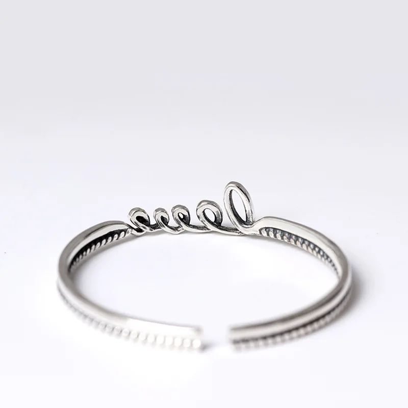 Браслет с надписью love Tai silver 100% Стерлинговое Серебро 925 пробы винтажные