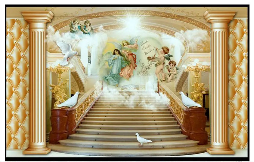 Пользовательские фото обои 3d ТВ фрески мягкий наряд пост 3 d ангелы для гостиной