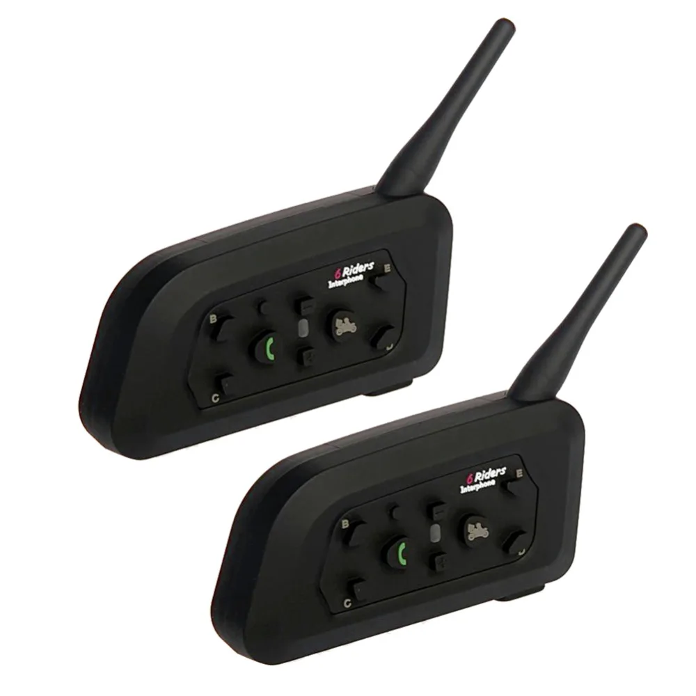2 шт. V6 домофон шлем Bluetooth музыкальный плеер беспроводной мотоцикл гарнитура Мода Водонепроницаемый коммуникатор для 6 гонщиков