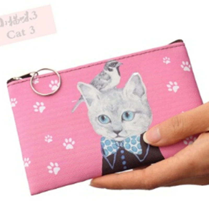 Мультяшное портмоне кошка детский клатч Kitty маленькие женские кошельки для монет