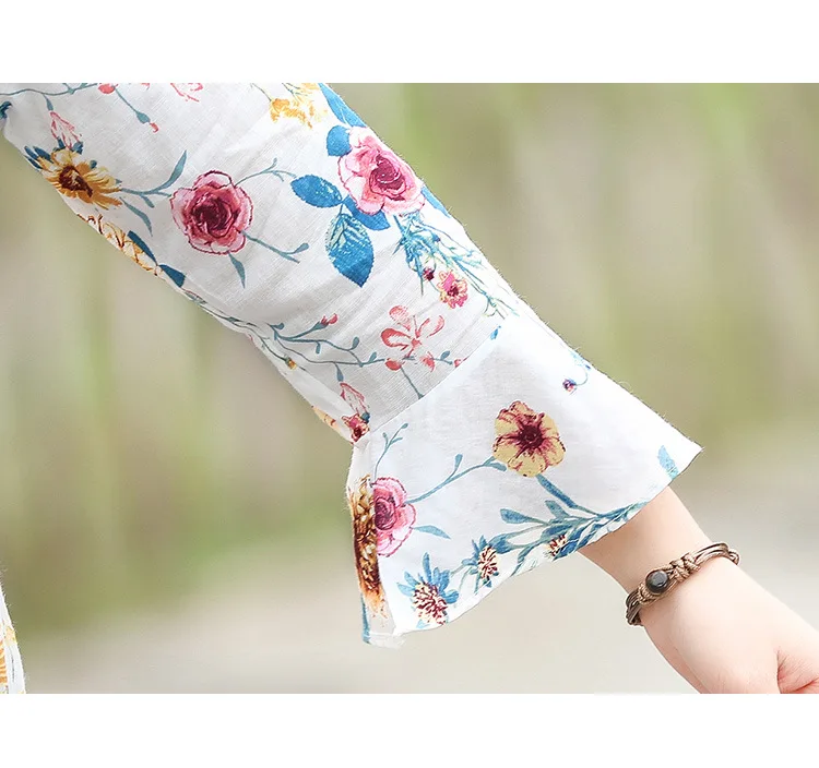 

Summer dress 2019 casual Floral vintage long cotton dress party maxi dress woman fashion office casual dresses ladies clothing