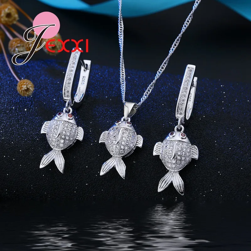 Модные вечерние серьги с подвеской в виде животных модные милые золотые рыбки